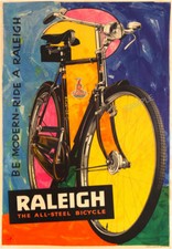VINTAGE POSTER Raleigh Bicycle