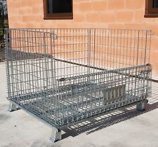 Collapsible folding  steel pallet cage wire mesh hypercage