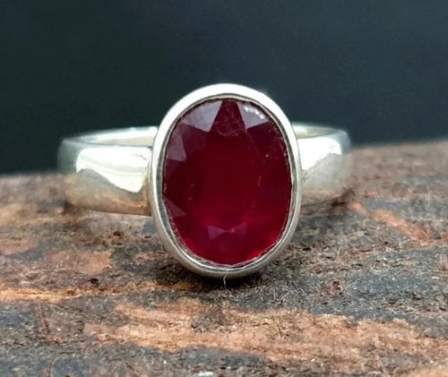 Real red ruby ring sterling - red,