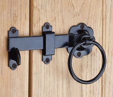 Infinity Decor Large Ring Gate Latch Set Black