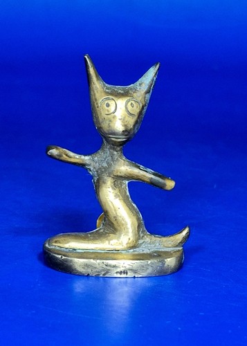 Vintage mcm brass felix cat - mcm,