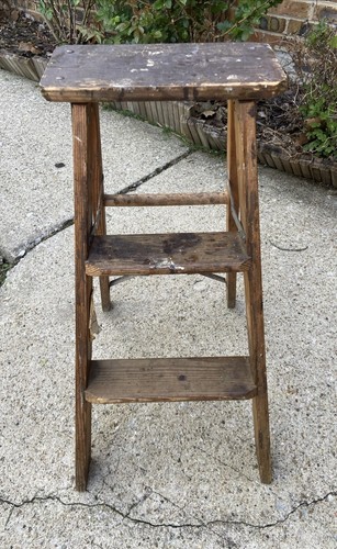 Vintage wooden step ladder - vintage,
