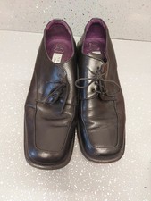 NEXT Mens Black All Leather Square Toe Lace Up Shoes Size 9 Retro 90s 