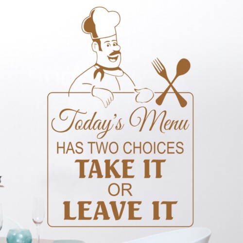 Today menu wall vinyl - today's,