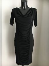 WOMENS DRESS TWIGGY Marks and Spencer UK 6 Black Drape Flattering MINI long