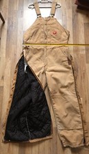 34/38 x 32/36 Carhartt Dickies quilt Lined overalls Washed Duck Loose Fit Pant V