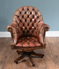 Vintage Chesterfield Chair Swivel Desk Office Seat 1930