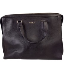 Modalu Leather Tote Bag Women's Black Pebbled Double Handle Zip Closure