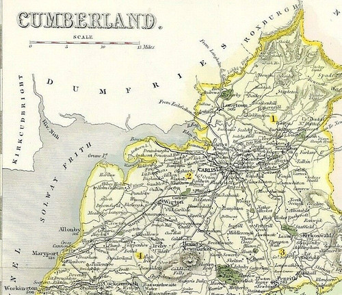 Cumberland map 1840 - , original