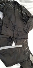Triumph Motorcycles PVC Black Oversuit Rainsuit Waterproof Reflective Size S. 