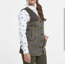 SCHÖFFEL Khaki Tweed Iona Wool Shooting Vest Ladies Women Size 20 RRP £300 L@@K