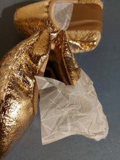 ROLL UP FOLD GOLD  PUMPS FLATS