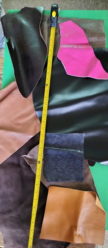 Assortment leather offcuts - leather,