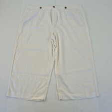 TU WOMAN Trousers 20 White Women's Linen Blend Casual Cropped