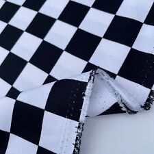 Black and White 100% Cotton Drill Chef's Check Race Flag 148cm Wide Fabric