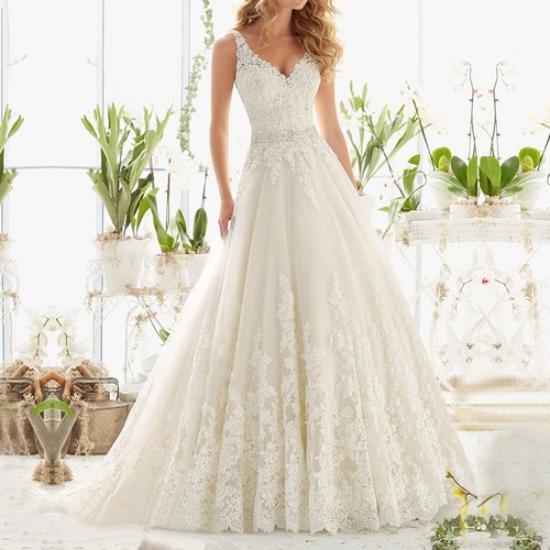 Lace applique bridal - applique, gown