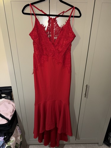 Red midi fishtail - midi,