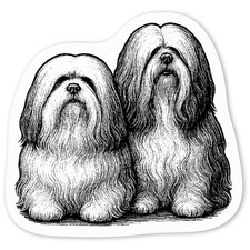 'Two Lhasa Apso Dogs' Decal
