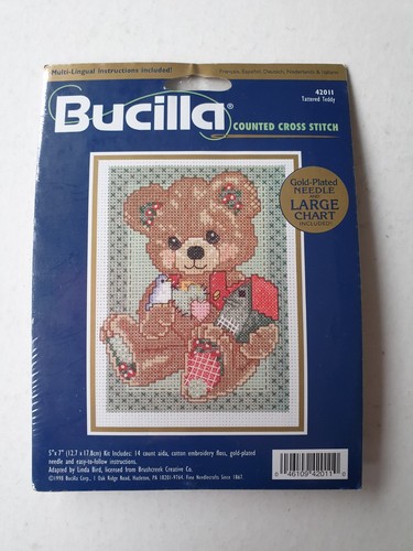 Bucilla tattered teddy counted - teddy,