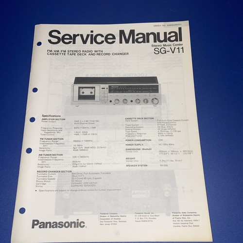 Panasonic service manual - panasonic,