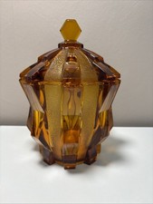 Art Deco faceted amber glass