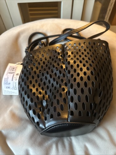 Faux leather tulip bag - leather,