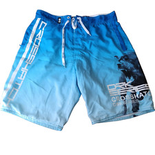 Men's Crosshatch Swim Shorts Mesh Lining Trunks Pockets Activewear Dark Series M