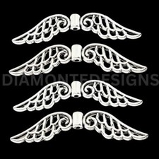 15 Pcs - 30mm Bright Tibetan Silver Wing Spacer Beads Craft Charms Findings G244