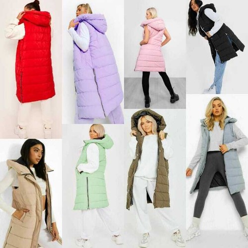 Ladies long line hooded - long, puffer