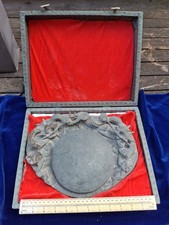 Large Heavy Carved Chinese Inkstone with Lid, In original Box