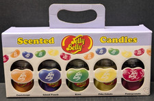 5x 4oz Jelly Belly Scented Candles Discontinued Kiwi Cantaloupe Pomegranate 2008
