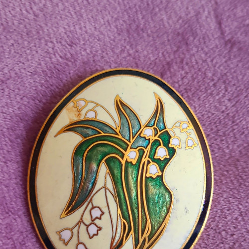 Vintage fish enamel lily - vintage,