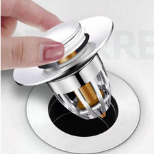 Universal Bathroom Sink Stopper Drain Filter Wash Basin Core Bounce Pop Up Plug