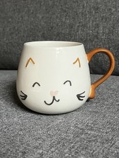Sainsbury’s Home White Ceramic Mug Cute Cat Mug Microwave And Dishwasher Safe