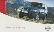 Nissan Commercials Prices & Options 2003 UK Market Brochure Terrano Navara