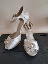 New Ladies BHS Ivory Sparkle Strap High Heel Wedding Bridesmaid Shoes uk 7