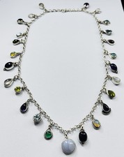 Unusual silver necklace with