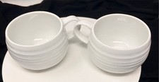 Waitrose Two Large Cups/Cappuccino Mugs With Ripple Design John Lewis