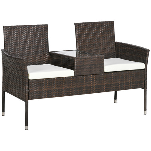 Rattan garden loveseat - garden,