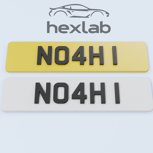 Ride car number plate - plate, 3d