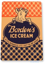 TIN SIGN Borden Ice Cream &
