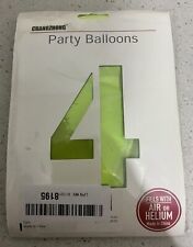 Lime Green Number 4 Single Number Party Inflatable Foil Balloon, New