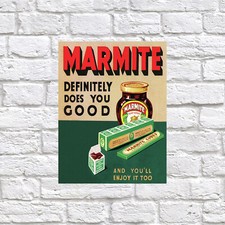 Marmite Does Good, Retro tin metal sign art decor gift home 