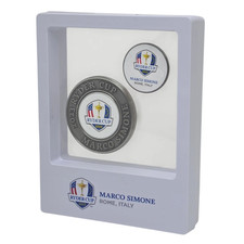 2023 Ryder Cup Marco Simone 3 Silver Ball Markers Display Case Magnetic Coin New