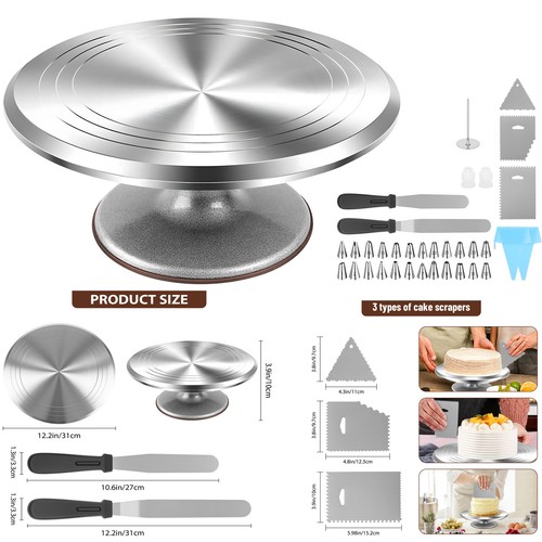 Cake turntable aluminum - turntable, 12''