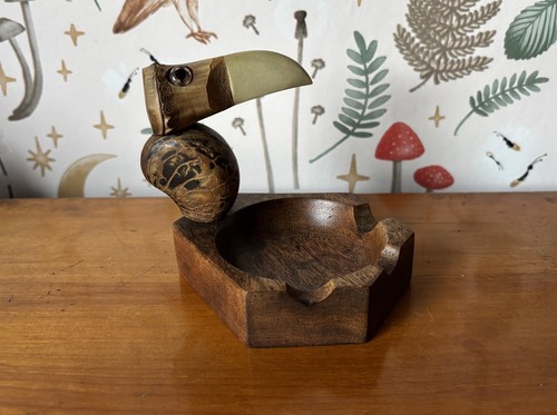 Mid century hand - carved, wooden