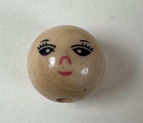 Round wooden face beads craft - face,