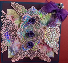 Fancy filigree and embellished moments greeting card 8" square