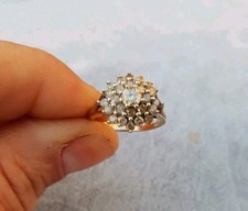 Vintage 9ct Yellow Gold 0.7ct Diamond Cluster Ring - Size K