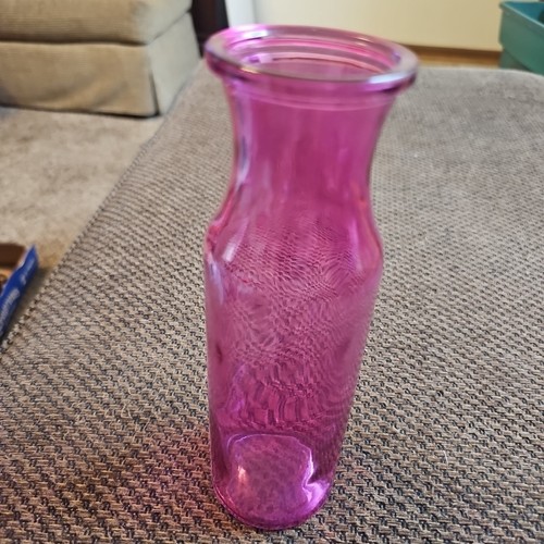 Glass vase red farmhouse - glass,